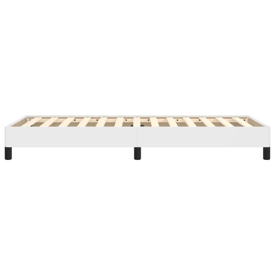 Cadre de lit sans matelas blanc 90x190 cm similicuir - 7