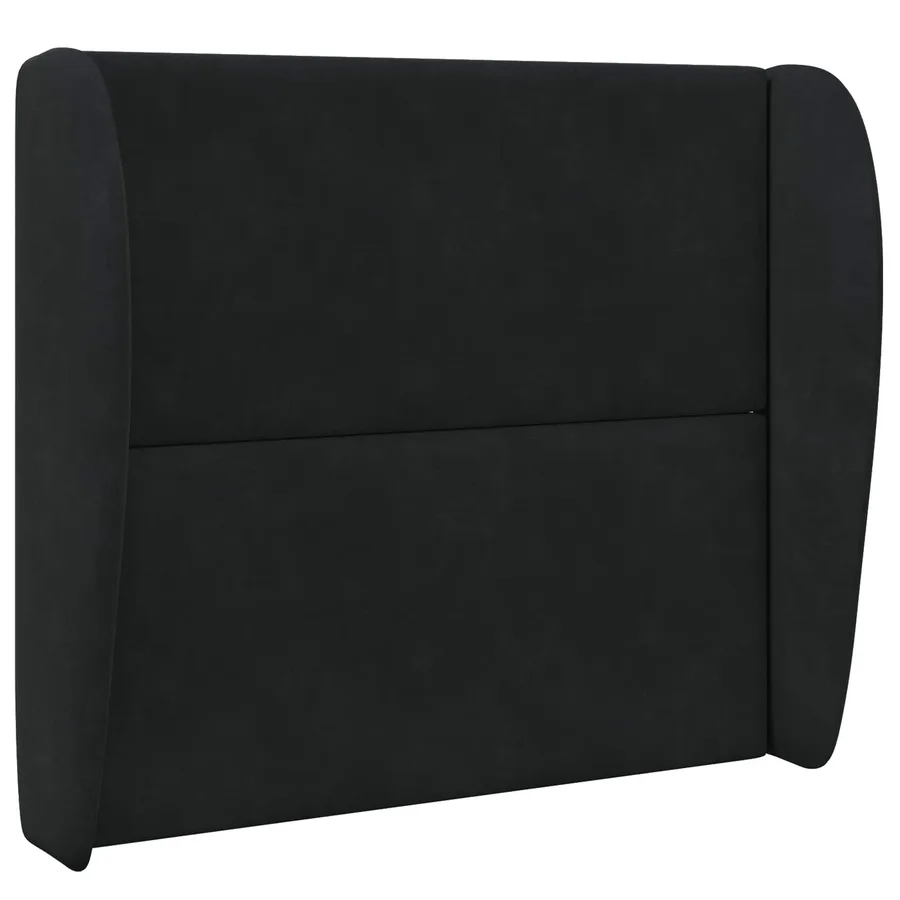 Oreille de tête de lit Noir 80 x 23 x 6 cm Velours - 3
