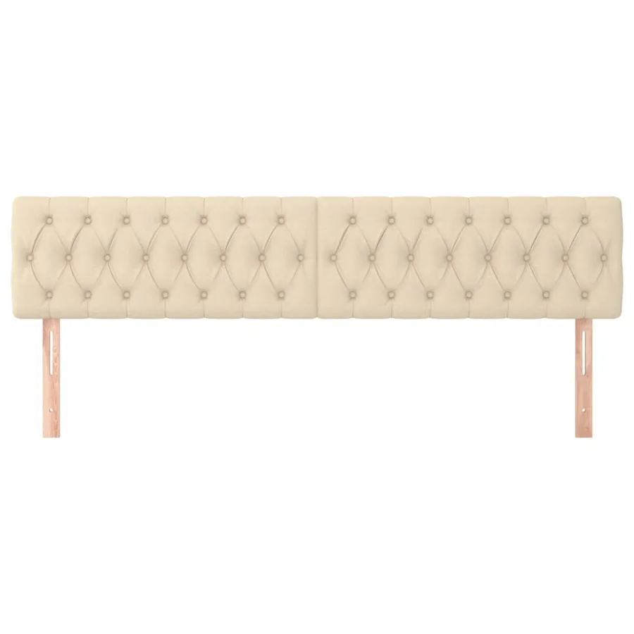 Têtes de lit Crème 180x7x78/88 cm Tissu - 3