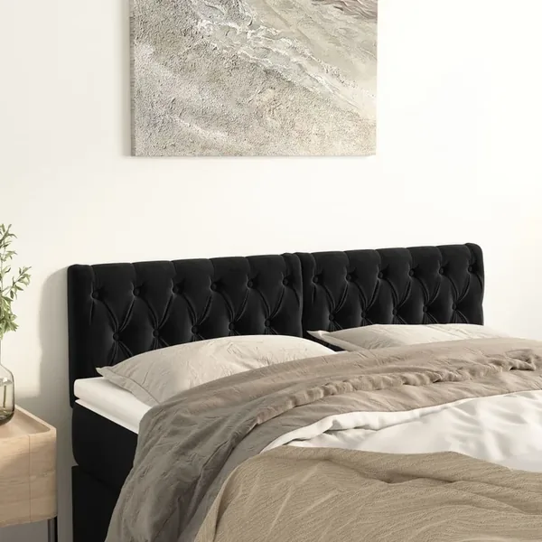 Têtes de lit Noir 144 x 7 x 78/88 cm Velours
