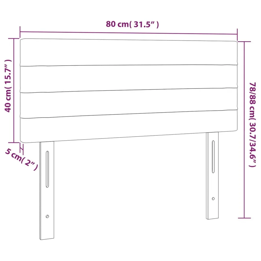 Tête de lit Gris foncé 80x5x78/88 cm Velours - 8