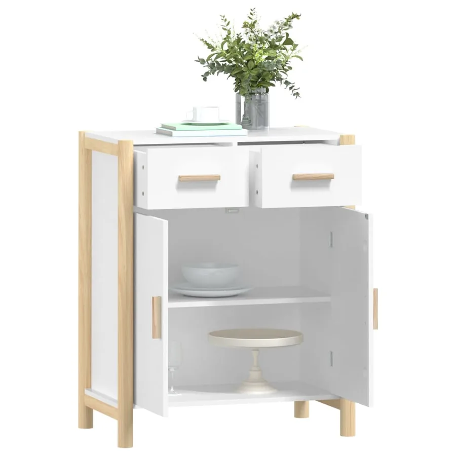 Buffet Blanc 62x38x75 cm Bois d'ingénierie - 4