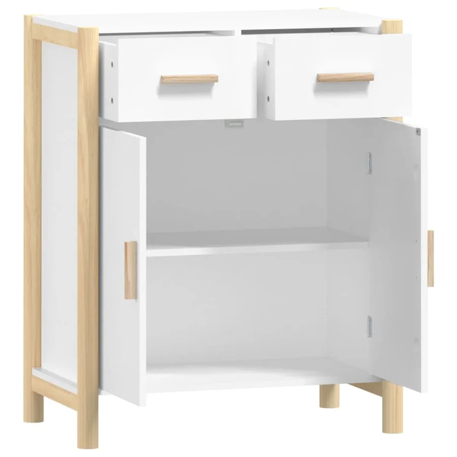 Buffet Blanc 62x38x75 cm Bois d'ingénierie - 7