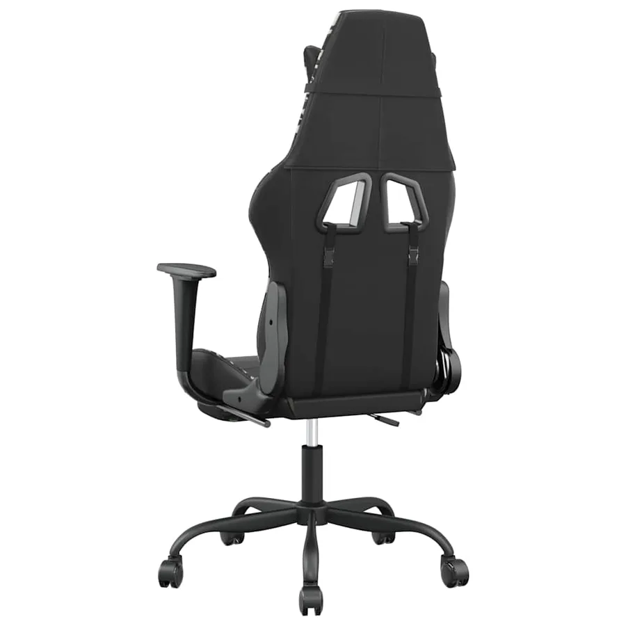 Chaise de jeu de massage repose-pied Noir&Camouflage Similicuir - 6