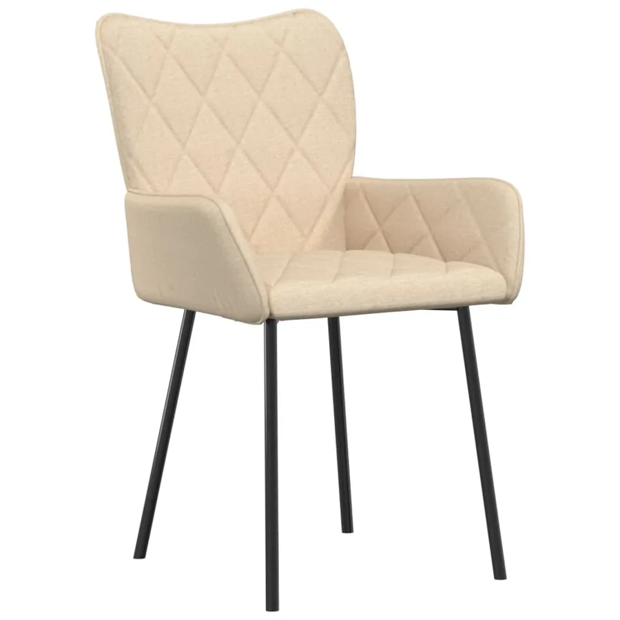 Chaises à manger lot de 2 crème tissu - 3