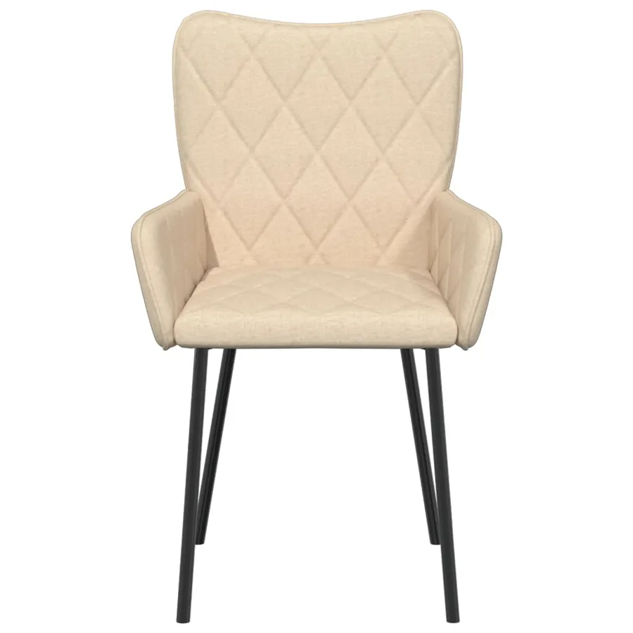 Chaises à manger lot de 2 crème tissu - 4
