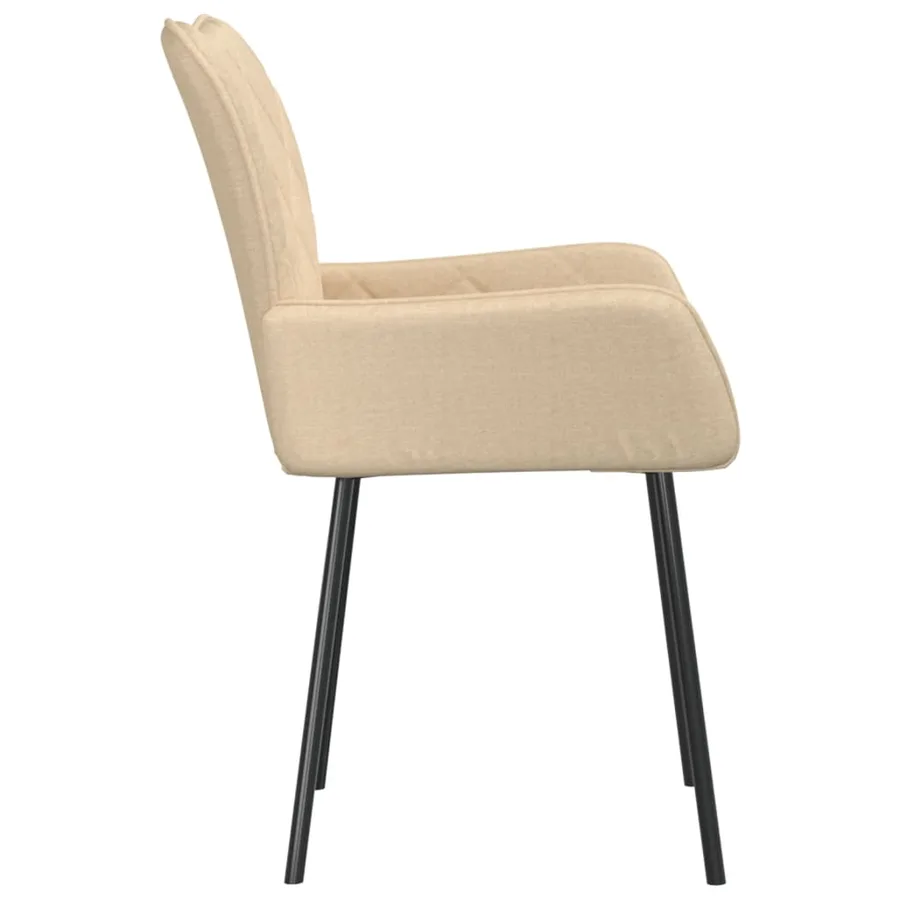 Chaises à manger lot de 2 crème tissu - 5
