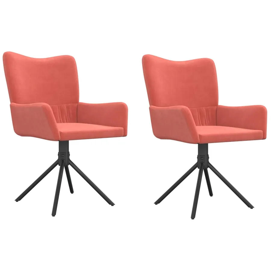 Chaises pivotantes à manger lot de 2 Rose Velours - 2