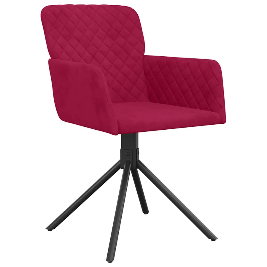 Chaises pivotantes à manger lot de 2 Rouge bordeaux Velours - 3