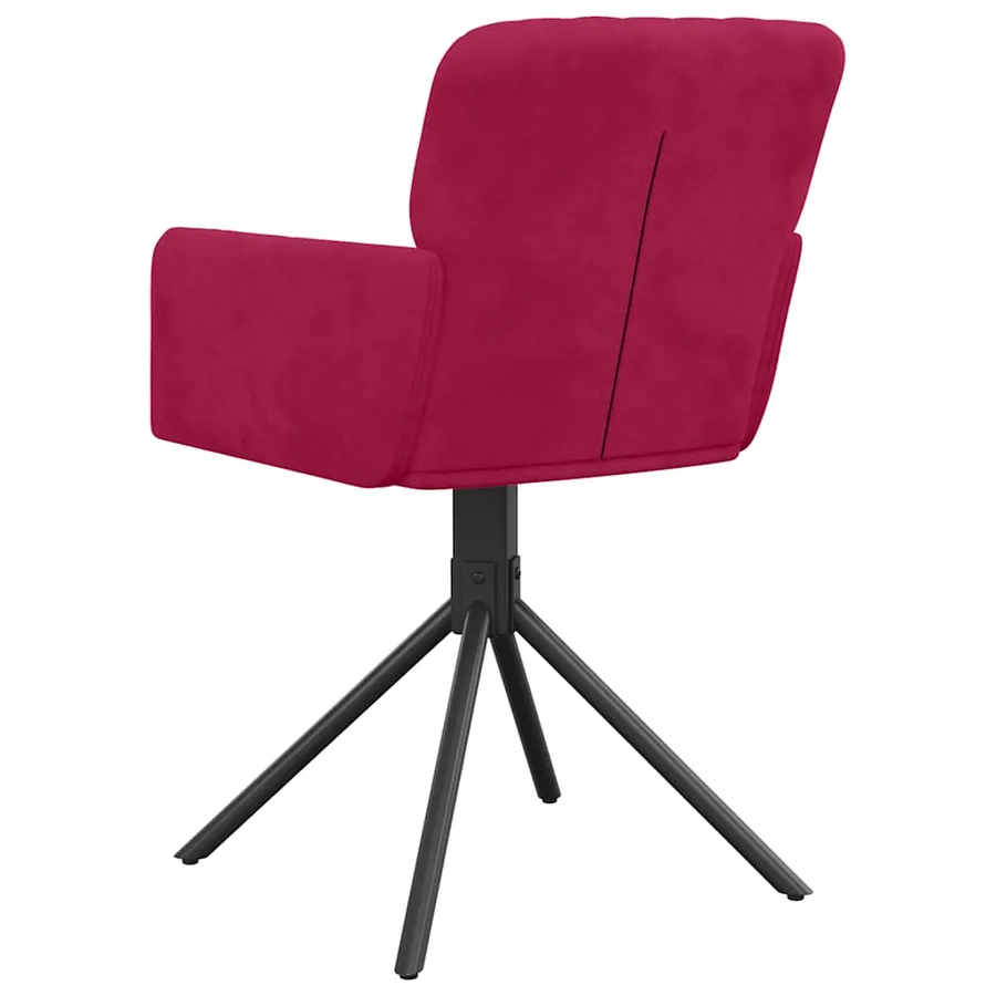 Chaises pivotantes à manger lot de 2 Rouge bordeaux Velours - 6