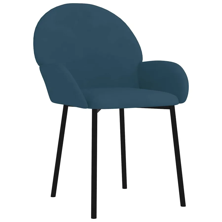 Chaises à manger lot de 2 Bleu Velours - 3