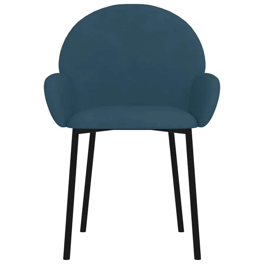 Chaises à manger lot de 2 Bleu Velours - 4