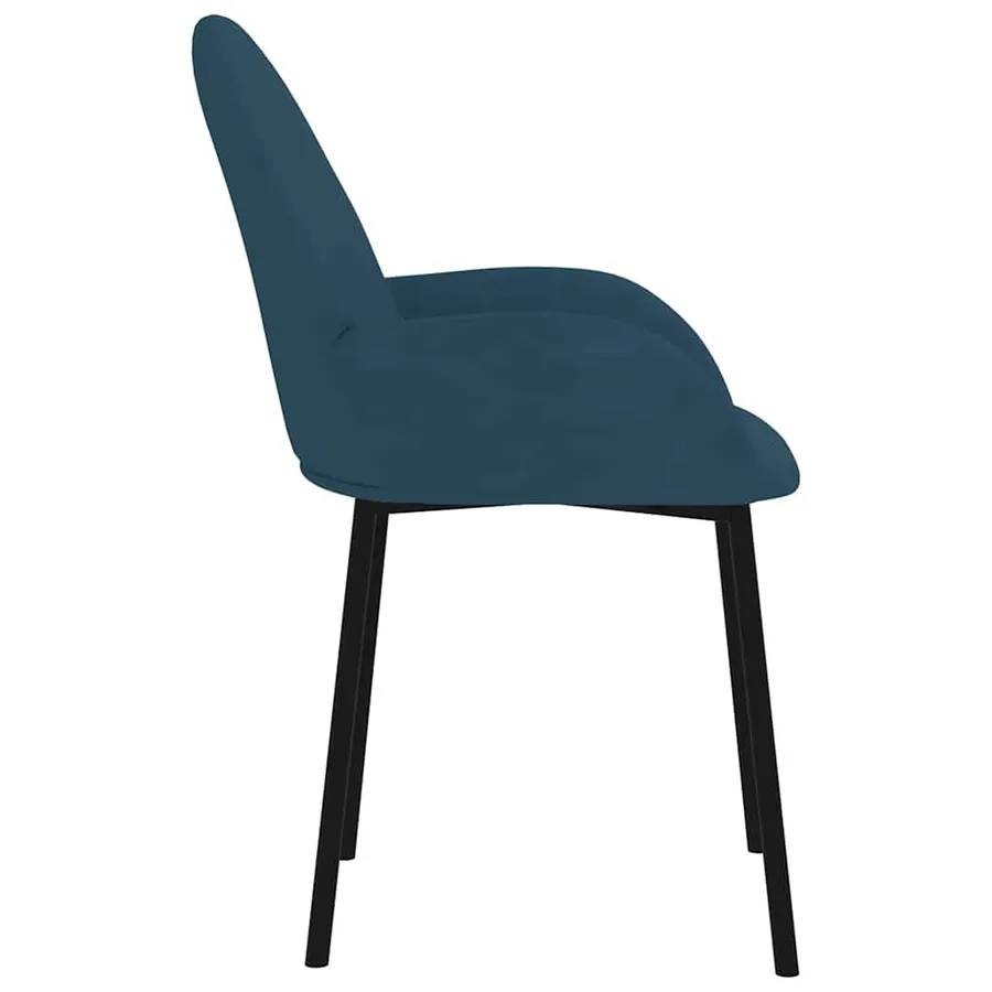 Chaises à manger lot de 2 Bleu Velours - 5
