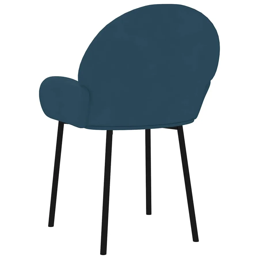 Chaises à manger lot de 2 Bleu Velours - 6
