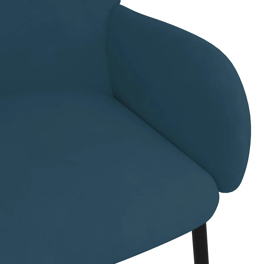 Chaises à manger lot de 2 Bleu Velours - 7