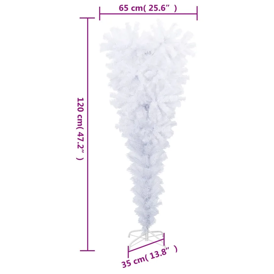 Sapin de Noël artificiel renversé avec support Blanc 120 cm - 7