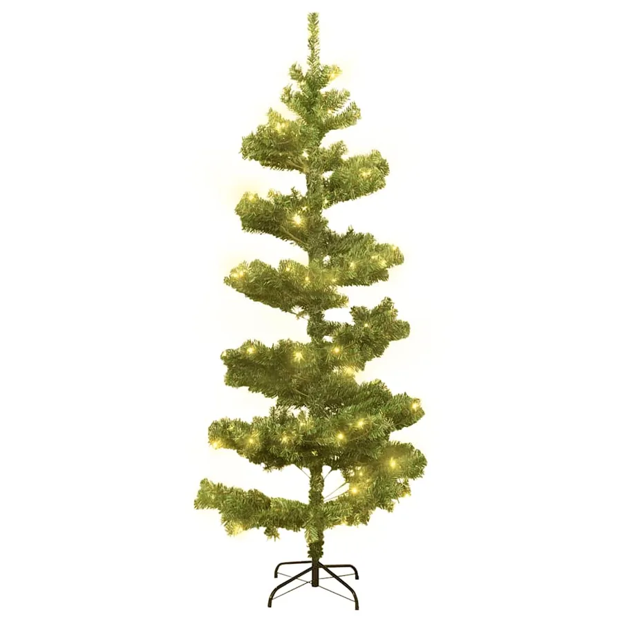 Arbre de Noël hélicoïdal pré-éclairé et support vert 150 cm PVC - 2