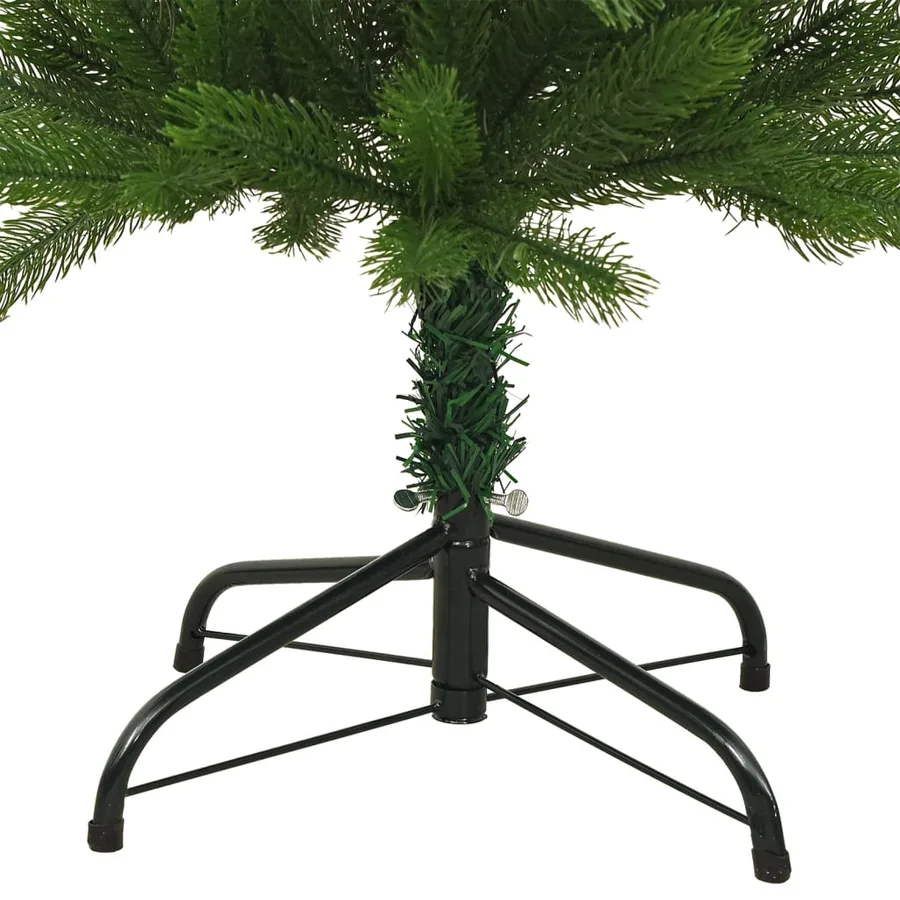 Sapin de Noël artificiel mince avec support 210 cm PE - 4