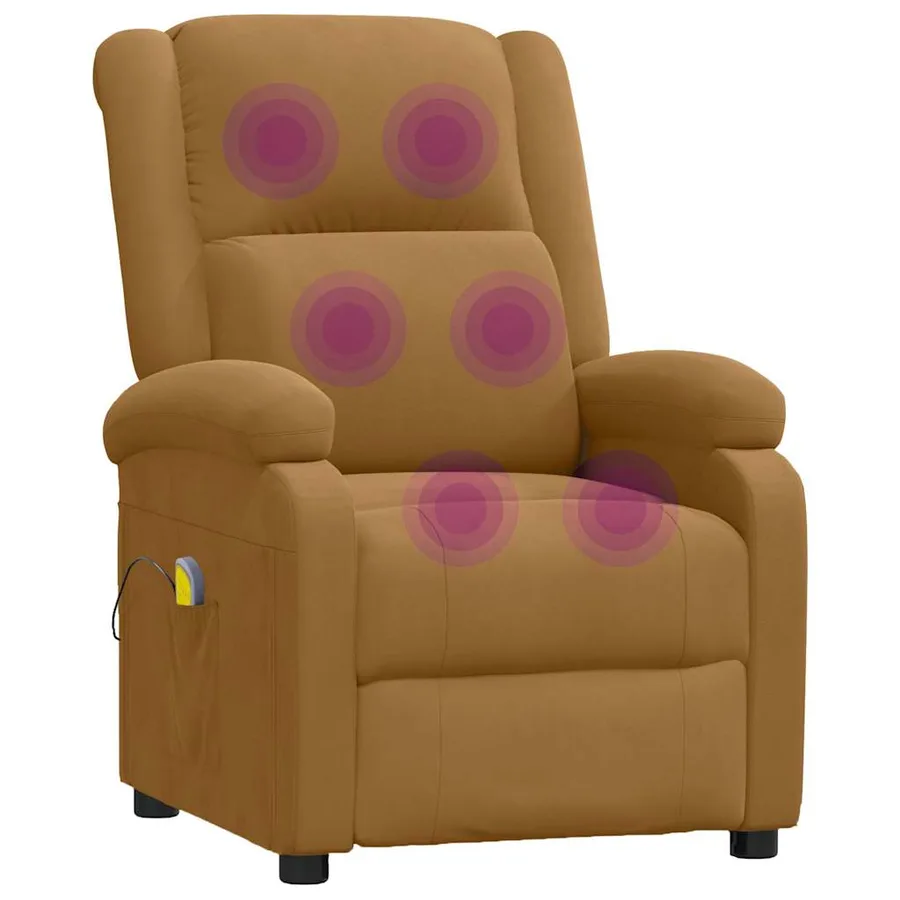 Fauteuil de massage Marron Velours - 7
