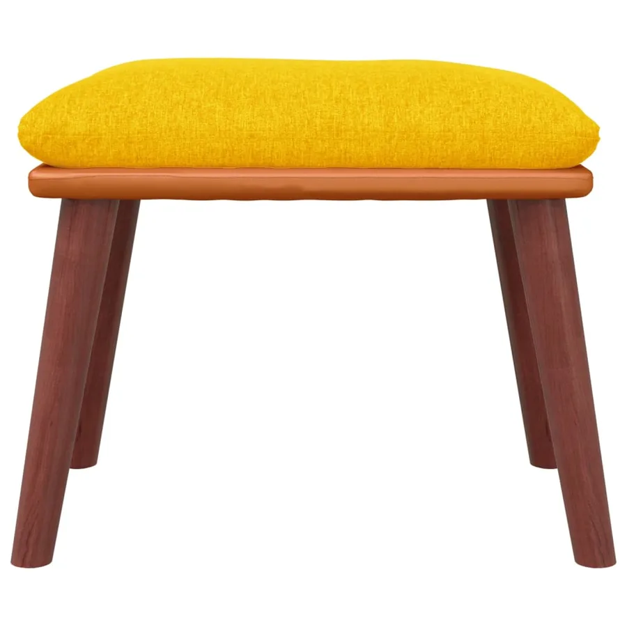 Repose-pied Jaune moutarde 45x29,5x35 cm Tissu et similicuir - 3