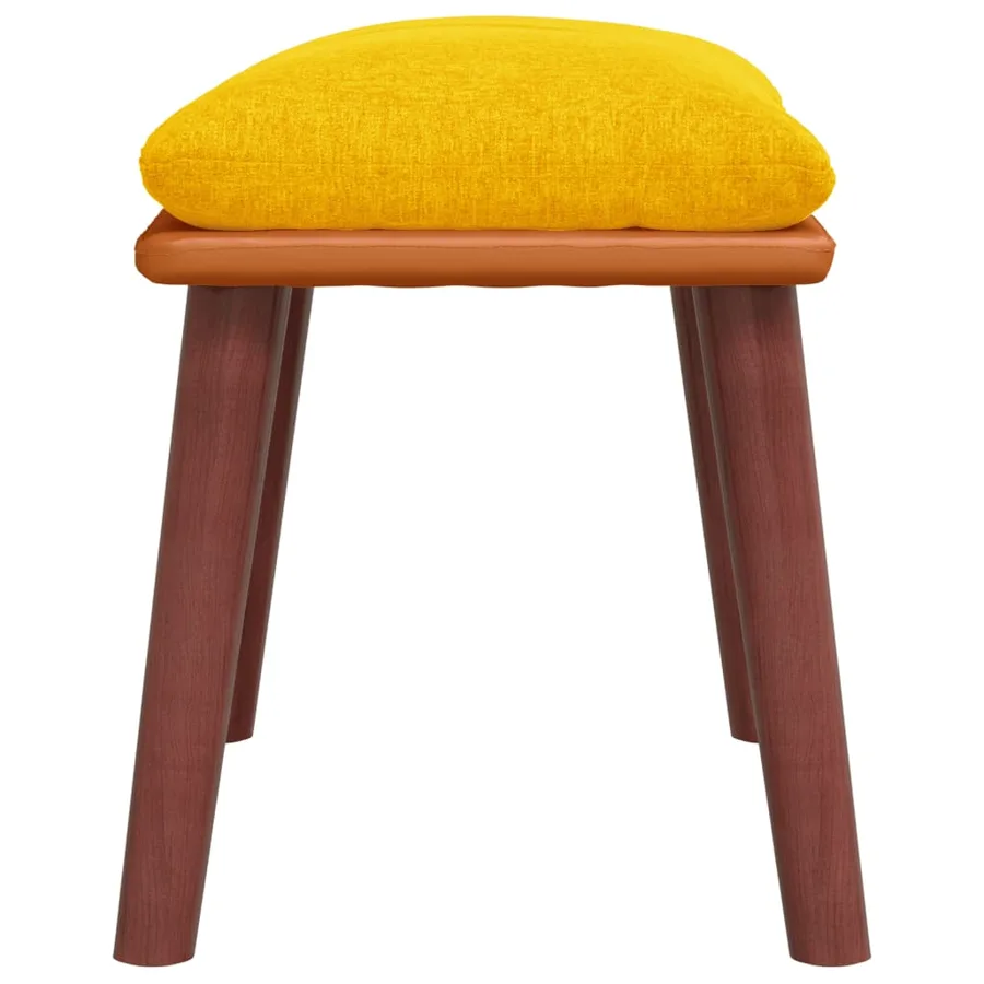 Repose-pied Jaune moutarde 45x29,5x35 cm Tissu et similicuir - 4