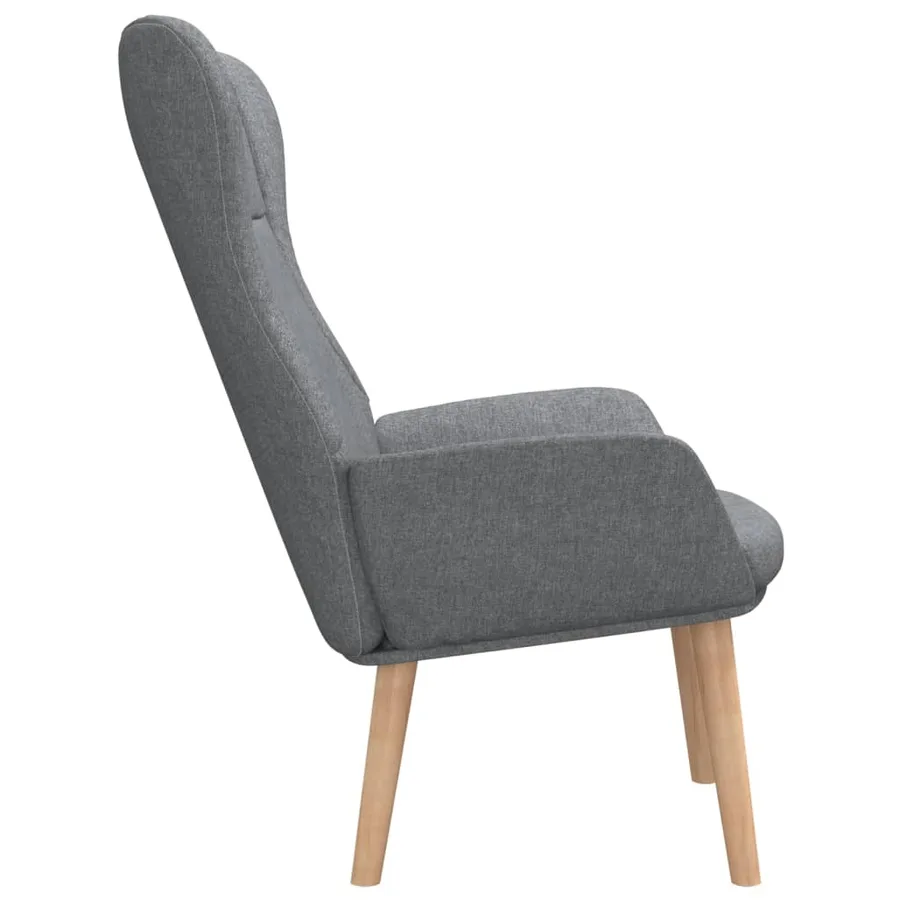 Chaise de relaxation Gris clair Tissu - 4