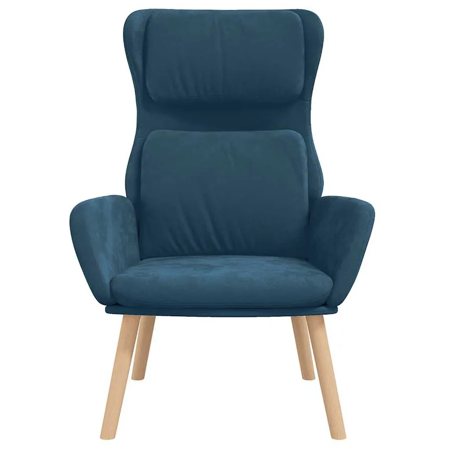 Chaise de relaxation Bleu Velours - 3