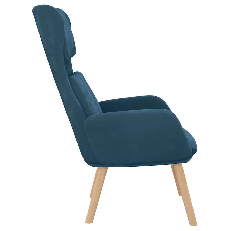 Chaise de relaxation Bleu Velours - 4