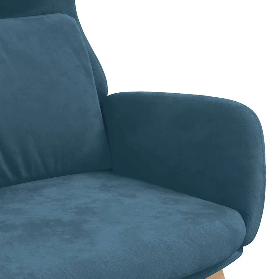 Chaise de relaxation Bleu Velours - 6
