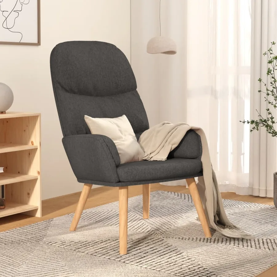 Chaise de relaxation Gris foncé Tissu