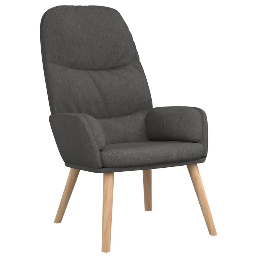 Chaise de relaxation Gris foncé Tissu - 2