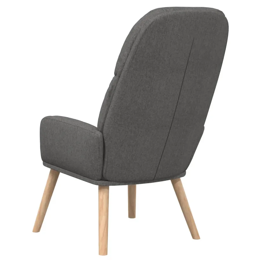 Chaise de relaxation Gris foncé Tissu - 5