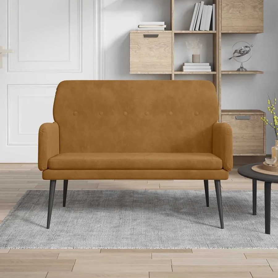 Banc Marron 108x79x79 cm Velours