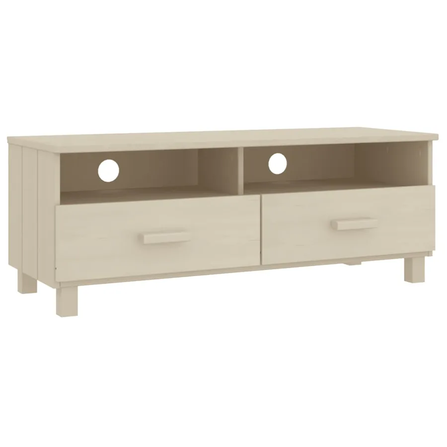 Meuble TV HAMAR Marron miel 106x40x40 cm Bois massif de pin - 2