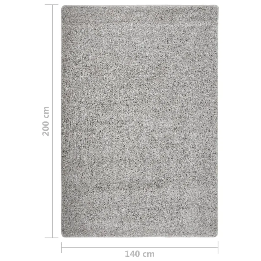 Tapis shaggy antidérapant Gris clair 140x200 cm - 5