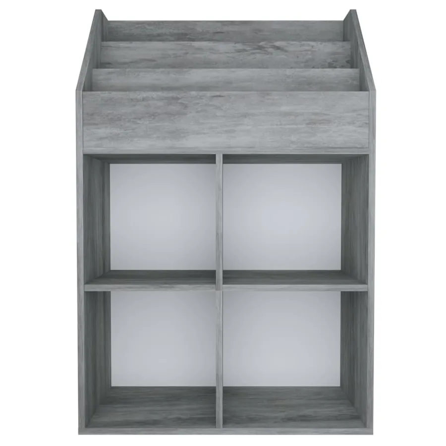 Porte-revue pour enfants Gris béton 71x30x114cm Bois ingénierie - 3