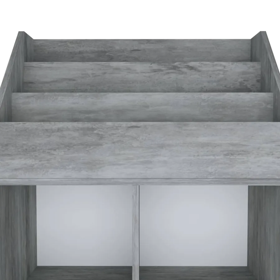 Porte-revue pour enfants Gris béton 71x30x114cm Bois ingénierie - 5