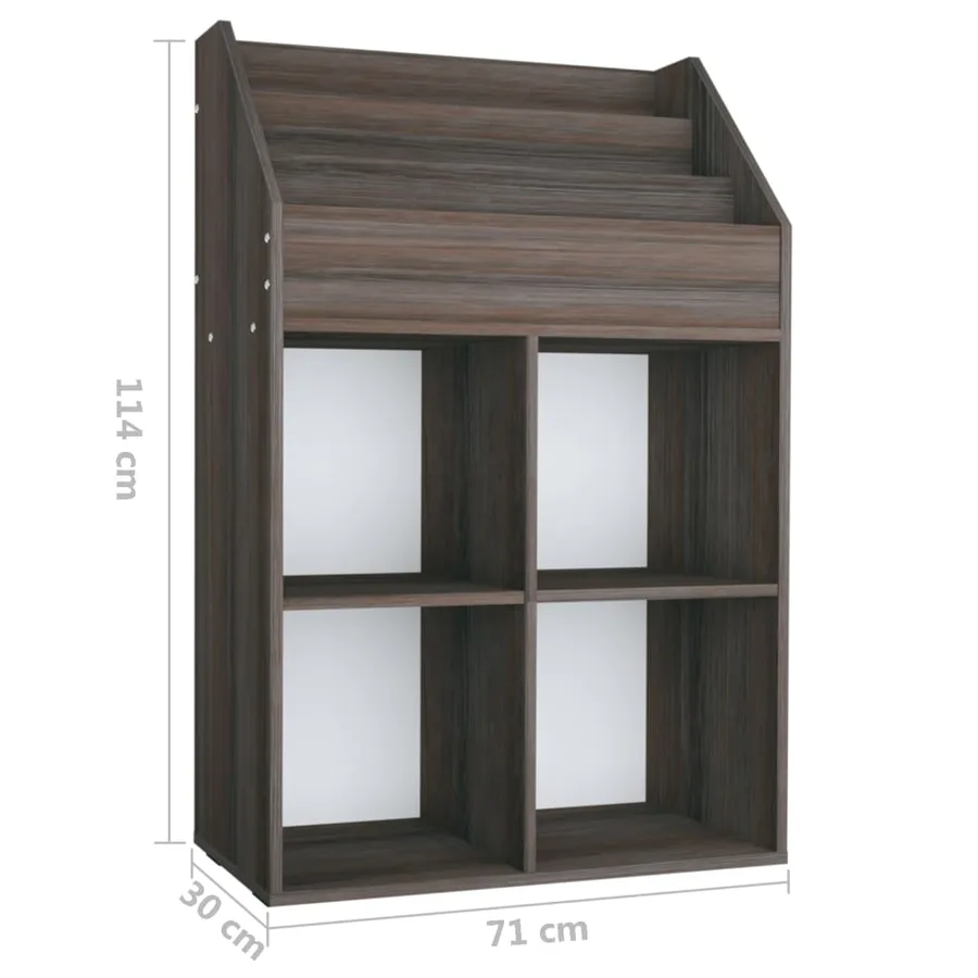 Porte-revue pour enfants Gris et chêne sonoma Bois d'ingénierie - 6
