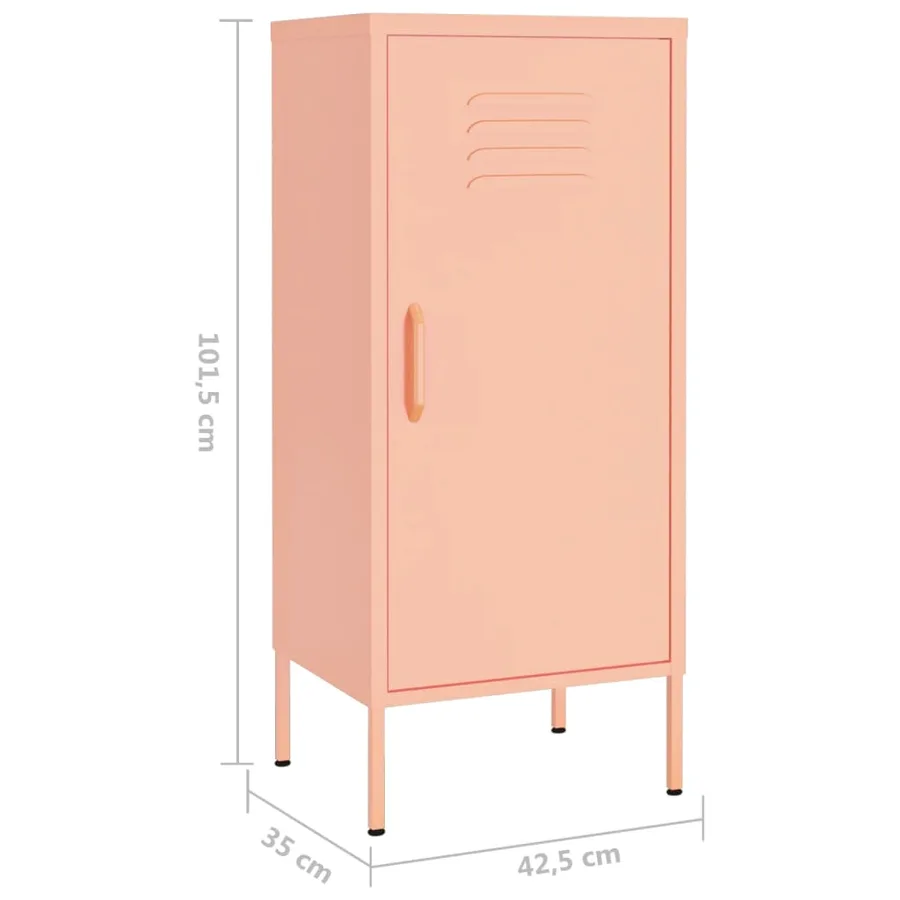 Armoire de rangement Rose 42,5x35x101,5 cm Acier - 8