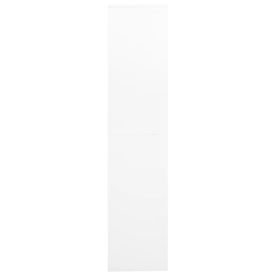 Armoire de bureau Blanc 90x40x180 cm Acier et verre trempé - 4
