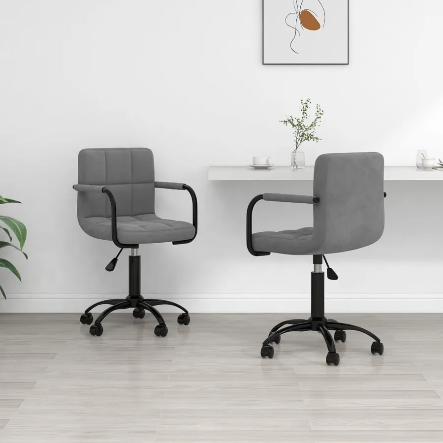 Chaises pivotantes à manger lot de 2 gris foncé velours