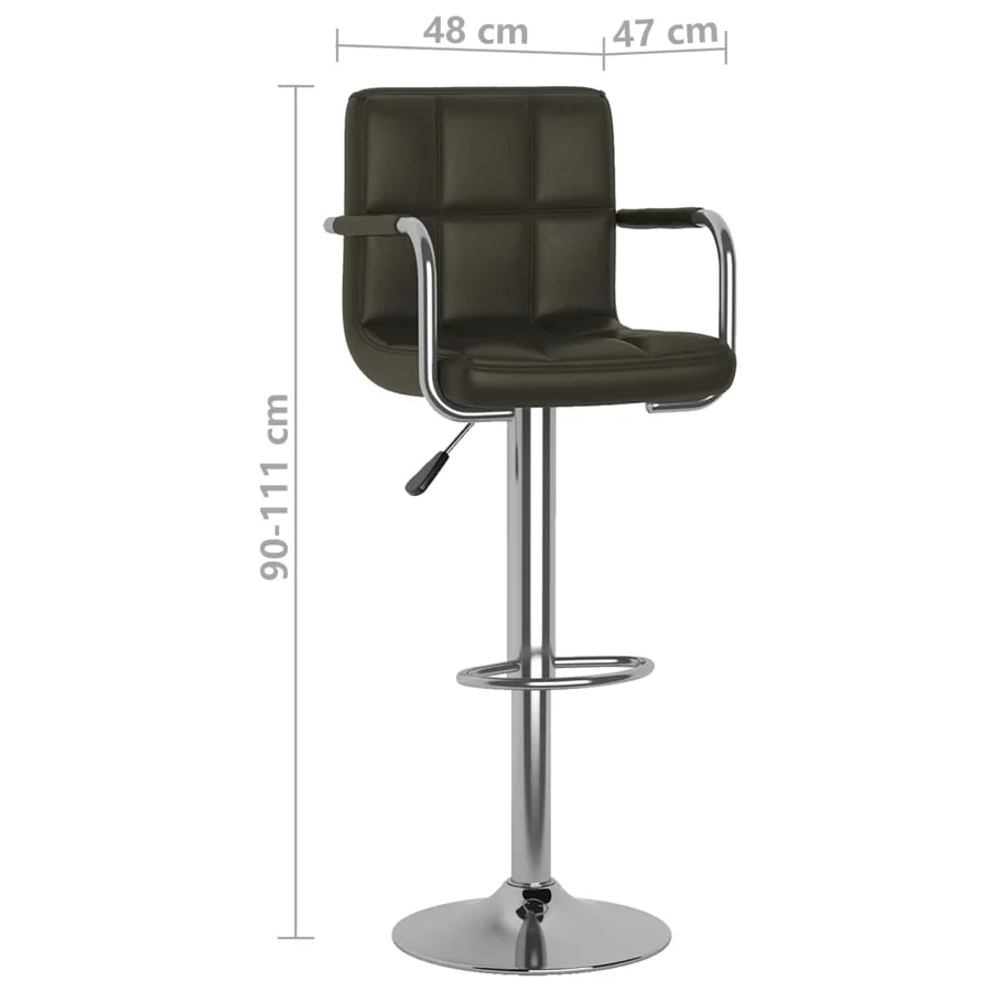 Tabourets de bar lot de 2 marron similicuir - 10