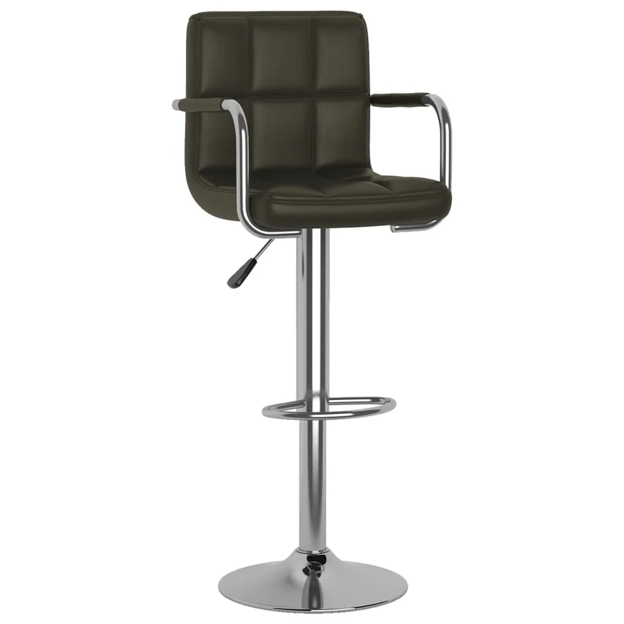 Tabourets de bar lot de 2 marron similicuir - 3