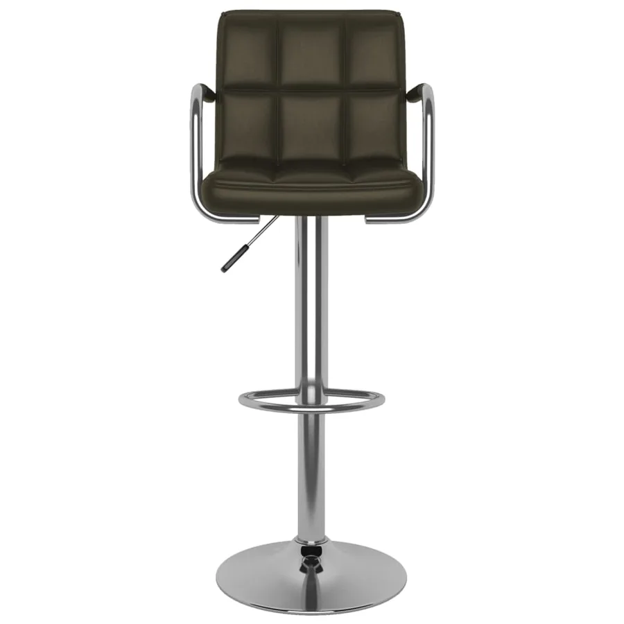 Tabourets de bar lot de 2 marron similicuir - 4