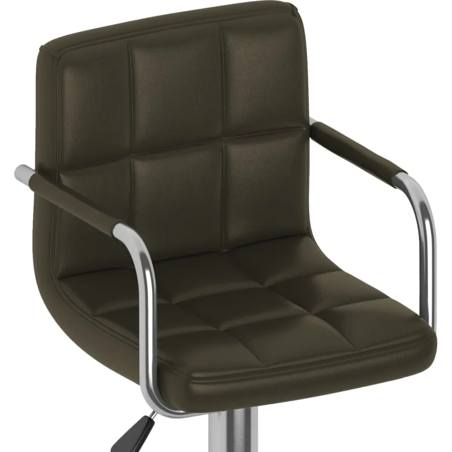 Tabourets de bar lot de 2 marron similicuir - 8