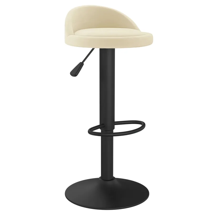 Tabourets de bar lot de 2 crème velours - 3