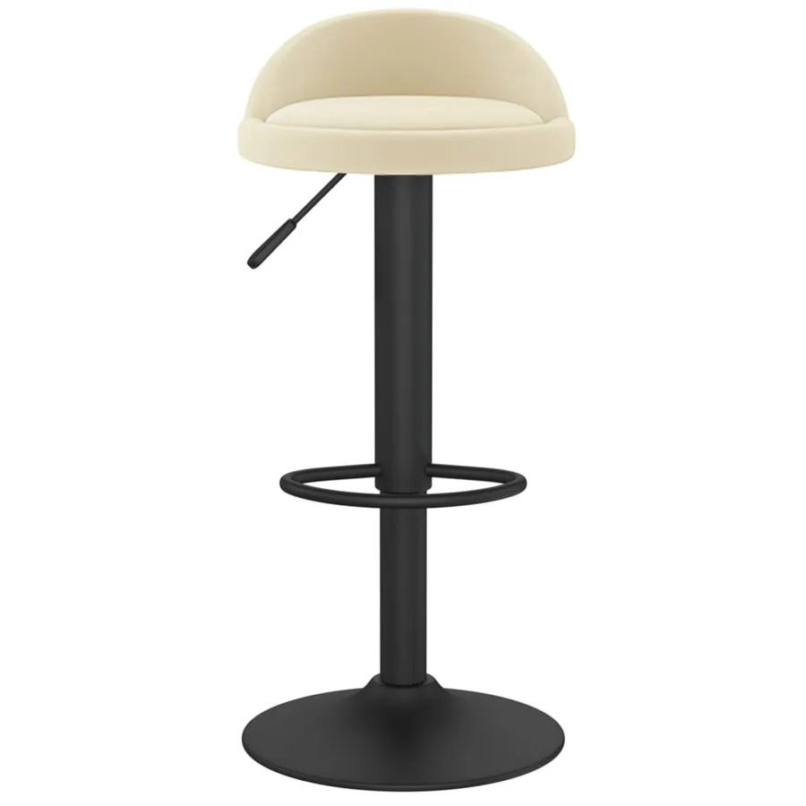 Tabourets de bar lot de 2 crème velours - 4