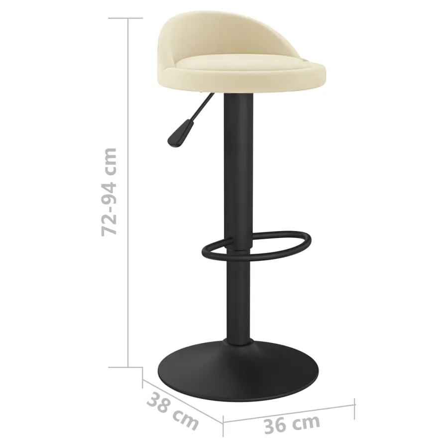 Tabourets de bar lot de 2 crème velours - 9