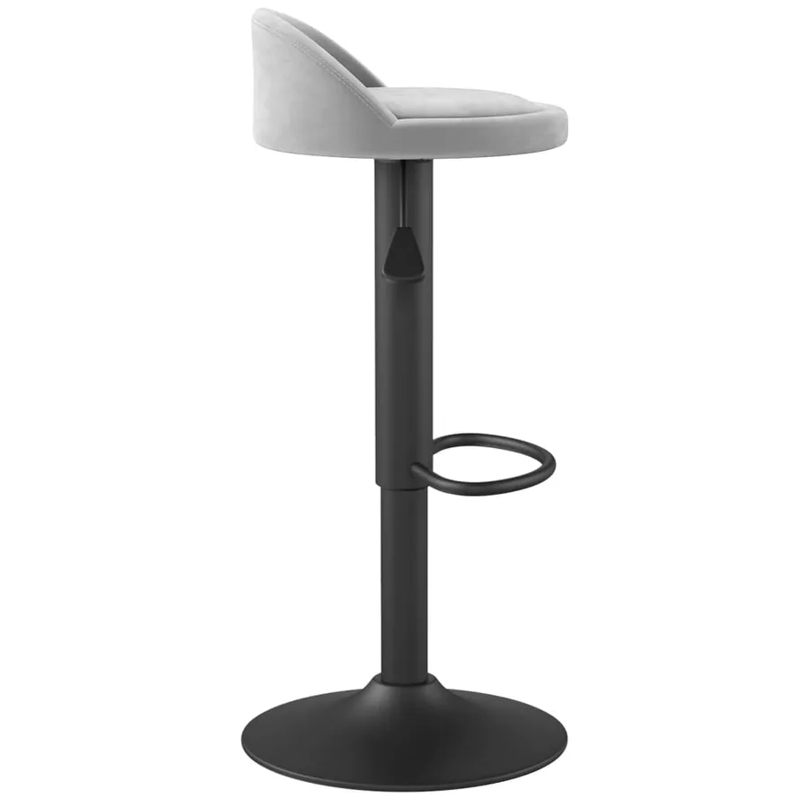 Tabouret de bar Gris clair Velours - 4