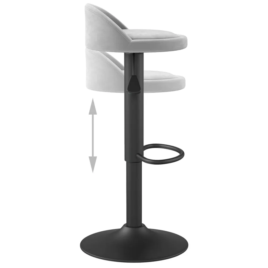 Tabouret de bar Gris clair Velours - 6